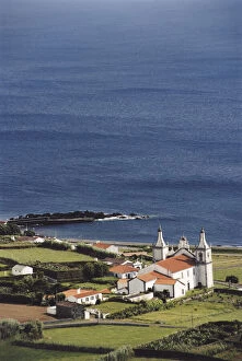 Images Dated 10th June 2014: Azores, Horta, church and sea (Large format)