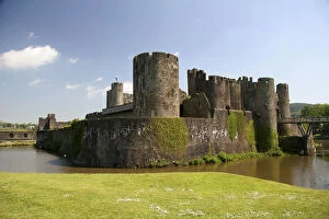 Caerphilly, Wales. The well preserved castle