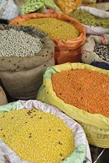 Colorful spices and legumes, Udaipur, India