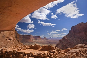 False Kiva - ancient indian ruin tucked into an alcove of rock with a breathtaking False Kiva - ancient indian ruin tucked into an alcove of rock with a breathtaking