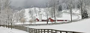 Farm - in winter just after snow storm