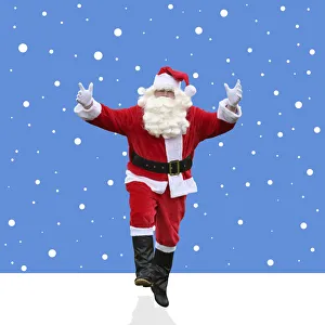 Father Christmas / Santa Claus in illustrated snow scene Date: 06-Jun-18 Father Christmas / Santa Claus in illustrated snow scene Date: 06-Jun-18