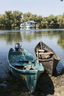 Fishermen in the Danube Delta Romania. Botas