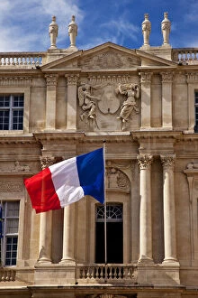 Flag flies from the Hotel de Ville, Arles