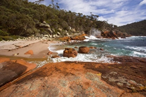 Granite coastline - view along the ragged, rocky coastline in Sleepy Bay Granite coastline - view along the ragged, rocky coastline in Sleepy Bay