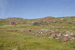 Images Dated 18th February 2014: Greenland, Qassiarsuk. Brattahlid farm ruins