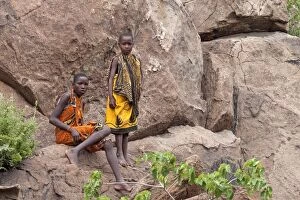 Images Dated 13th February 2011: Hadzabe Tribal Boys - less than 1500 Hadzabe remain