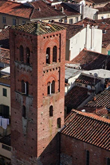 Julie Gallery: Italy, Tuscany, Lucca. The bell tower of the church