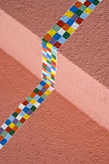 Burano Gallery: Italy, Venice, Burano. Colorful checkered