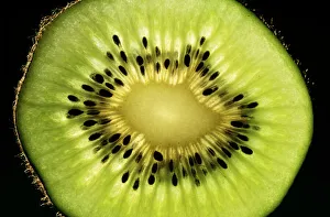 KIWI Fruit - cross section showing seeds KIWI Fruit - cross section showing seeds