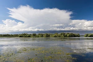 Lakes in the Danube Delta, Romania, thunderstorm