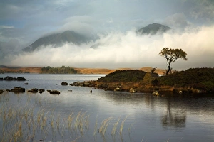Lochan na h-Achlaise with Black Mount in the distance covered in low cloud - October Lochan na h-Achlaise with Black Mount in the distance covered in low cloud - October