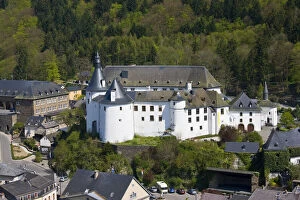 Luxembourg, Clervaux. High angle view of