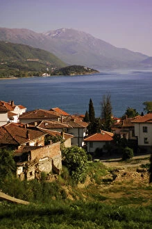 Macedonia Gallery: Macedonia, Ohrid. Small village with red