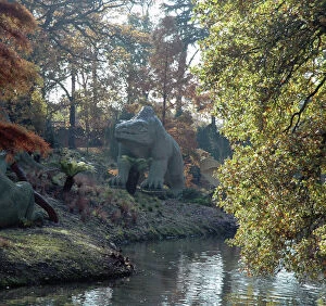 Images Dated 19th November 2005: Model dinosaurs, Crystal Palace, London. World's first life size models, 1853