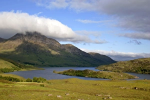 Mountain scenery - Loch Lurgainn and Cul Beag with it's summit enveloped in clouds Mountain scenery - Loch Lurgainn and Cul Beag with it's summit enveloped in clouds