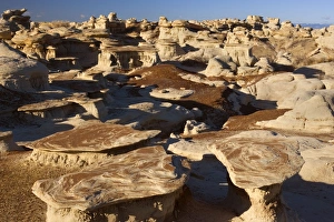 Mushroom Rocks - eroded clay sculptures with rocks balanced on their tops Mushroom Rocks - eroded clay sculptures with rocks balanced on their tops