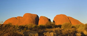 Olgas - Kata Tjuta - famous sandstone rocks just before sunset Olgas - Kata Tjuta - famous sandstone rocks just before sunset