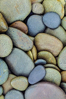Smooth Gallery: Pattern of smooth rounded stones on beach, Olympic