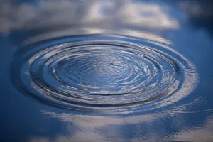 Patterns Prints: Ripple on Water - With reflection of clouds Print