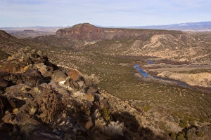 Rio Grande - panoramic view of the Rio Grande and White Rock Canyon 900 feet below Rio Grande - panoramic view of the Rio Grande and White Rock Canyon 900 feet below