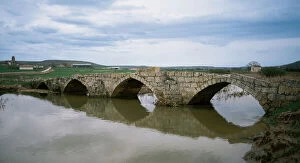 Roman bridge over the river Brulles. Sasamon