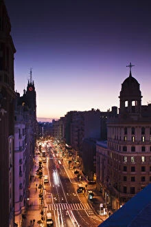 Spain, Madrid, Centro Area, elevated view
