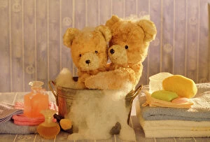 Loving animals/teddy bear x2 teddies bathtime
