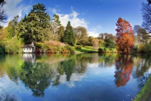 Trevarno - garden and boat house at autumn