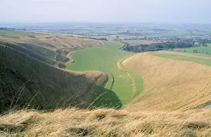 Dry Chalk Valley View from Uffington White Horse Print, Oxon