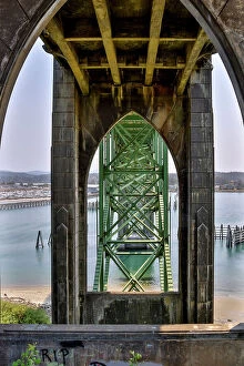 Weathered Gallery: Usa, Oregon, Newport. Yaquina Bay Bridge