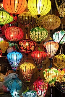 Multicolored Gallery: Vietnam. Colorful lamps for sale