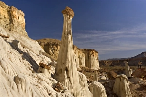 White Ghosts - the Wahweap Hoodoos are amazingly beautiful white pedestral rocks of White Ghosts - the Wahweap Hoodoos are amazingly beautiful white pedestral rocks of