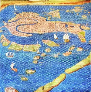 Nautical Gallery: 16th century map of Venice