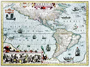 South Collection: 17th century map of the New World