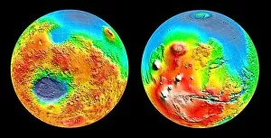 Images Dated 31st October 2003: 3-D topography of Mars