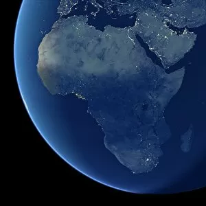 Poes Gallery: Africa at night, satellite image
