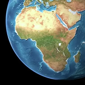 Continents Gallery: Africa, topographic map