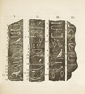 Ancient Egyptian hieroglyphics, 1666 C016/8928 Ancient Egyptian hieroglyphics, 1666 C016/8928