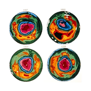 Antarctic ozone hole: TOMS comparison 1987-1990 Antarctic ozone hole: TOMS comparison 1987-1990