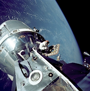 Apollo 9 docked command module in orbit C014/4702 Apollo 9 docked command module in orbit C014/4702