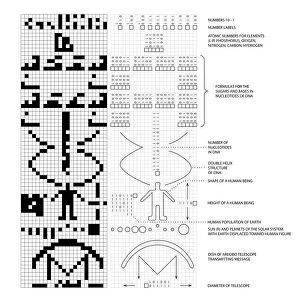 Images Dated 18th July 2013: Arecibo message and decoded key C016 / 6817