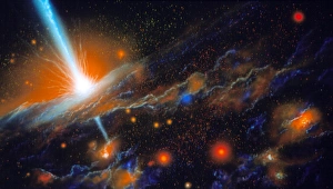 Artists impression of active galaxy M87 Artists impression of active galaxy M87