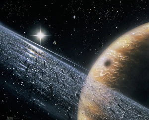 Artists impression of Jupiter & its ring Artists impression of Jupiter & its ring