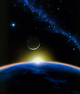 Artists impression of the new moon from orbit Artists impression of the new moon from orbit