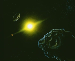 Artists impression of view from the asteroid belt Artists impression of view from the asteroid belt