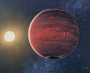 Artwork depicting the planet 51 Pegasi B & its sun Artwork depicting the planet 51 Pegasi B & its sun