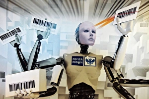 Robotic Gallery: Artwork depicting a postal robot C016 / 8376