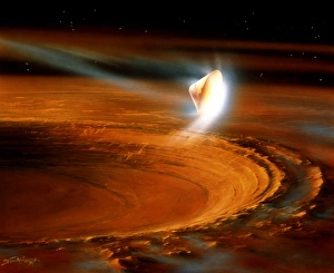 Artwork of Mars Polar Lander descending onto Mars Artwork of Mars Polar Lander descending onto Mars