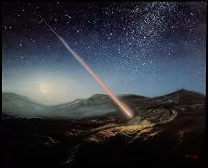 Images Dated 27th November 1995: Artwork of meteorite hitting the ground